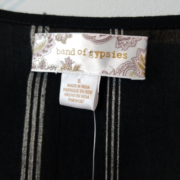 New Band Of Gypsies Striped Boho black white Crop Top SMall - Picture 4 of 9